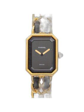 Chanel Premiere L Vintage Watch Black Gold